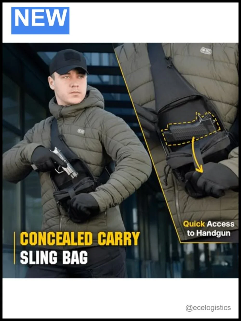 Tactical Sling Bag EDC Shoulder Crossbody Concealed Carry CCW Chest Pack